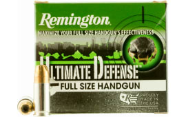 Remington Ammunition HD9MMC Ultimate Defense Full Size Handgun 9mm Luger 147 GR Brass Jacket Hollow Point - 20rd Box