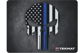 Tekmat R20PUNISHER Punisher Ultra Premium Cleaning Mat Blue Line Punisher Skull 20" x 15" Black/White/Blue