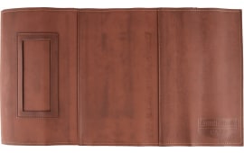Birchwood Casey 30225 Handgun Service Mat  made of Brown Leather with Integrated Parts Tray 13" x 23.50" Dimensions