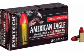 Federal AE9SJI American Eagle Syntech 9mm Luger 115 GR Total Synthetic Jacket (TSJ) - 50rd Box