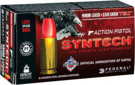 Federal AE9SJAP1 American Eagle Syntech Action Pistol 9mm Luger 150 GR Total Synthetic Jacket (TSJ) - 50rd Box
