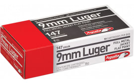Aguila 1E097719 9mm Luger 147 GR Full Metal Jacket Flat Point - 50rd Box