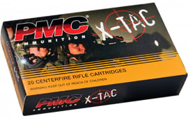 PMC 5.56X X-Tac 5.56 NATO - Full Metal Jacket Boat-Tail 55 GR, Brass, Boxer, N/C, Reloadable - 20 Round Box