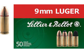 Sellier & Bellot SB9C Handgun 9mm Luger 115 gr Jacketed Hollow Point (JHP) - 50rd Box