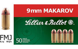Sellier & Bellot SB9MAK 9x18 Makarov 95 GR Full Metal Jacket - 50rd Box