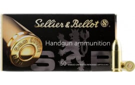 Sellier & Bellot SB9B Handgun Ammunition 9mm Luger 124 gr Full Metal Jacket (FMJ) - 50rd Box