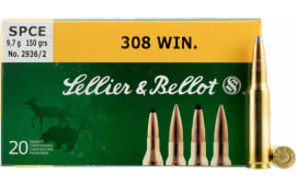 Sellier & Bellot SB308C Rifle 308 Win/7.62 NATO 180 GR Soft Point - 20rd Box