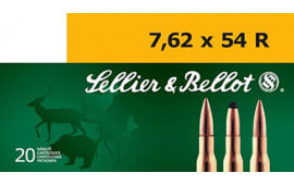 Sellier & Bellot SB76254RA Rifle Training 7.62X54mm Russian 180 GR FMJ - 20rd Box