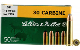 Sellier & Bellot SB30B Rifle 30 Carbine 110 GR Soft Point -1000rd Case