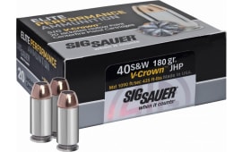 Sig Sauer E40SW220 V-Crown 40 S&W 180 GR Jacketed Hollow Point - 20rd Box