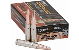 Sig Sauer E300H120 300 Blackout Elite Hunting 300 AAC Blackout/Whisper (7.62X35mm) 120 GR Open Tip Match - 20rd Box