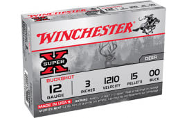 Winchester Ammo XB12300 Super-X 12GA 3" Copper-Plated Lead 15 Pellets 00 Buck - 5sh Box