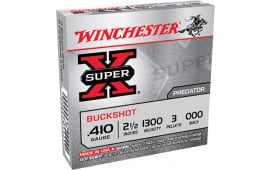 Winchester Ammo XB41000 Super-X 410GA 2.5" Copper-Plated Lead 3 Pellets 000 Buck - 5sh Box