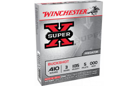 Winchester Ammo XB413 Super-X 410GA 3" Copper-Plated Lead 5 Pellets 000 Buck - 5sh Box