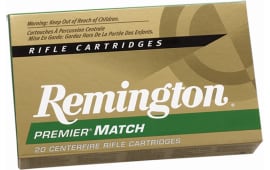 Remington Ammunition RM308W7 Premier Match 308 Winchester/7.62 NATO 168 GR Hollow Point Boat Tail - 20rd Box