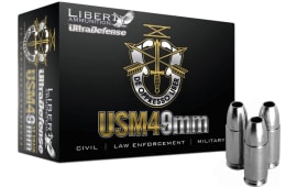 Liberty LA-CD-09-014 Civil Defense 9mm +P 50 GR LF Fragmenting HP 20Bx - 20rd Box