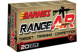 Barnes Bullets 30844 Range AR 5.56x45mm NATO 52 gr Open Tip Flat Base (OTFB) - 20rd Box
