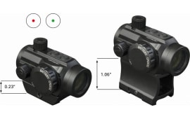 Konus 7217 Nuclear  Matte Black 1x22mm 3 MOA Dual (Red/Green) Illuminated Dot Reticle Features Dual Mounting System