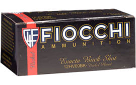 Fiocchi 12HV00BK High Velocity 12GA 2.75" Nickel-Plated Lead 9 Pellets 00 Buck - 10 Shot Box
