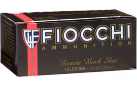 Fiocchi 12LE00BK Case - High Velocity 12GA 2.75" Nickel-Plated Lead 9 Pellets 00 Buck - 250 Shot Case