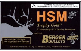 Hunting Shack BER270WSM130 Trophy Gold 270 WSM 130 GR Boat Tail Hollow Point - 20rd Box