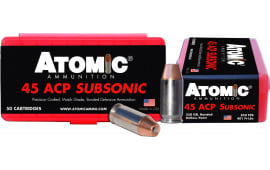 Atomic 00439 Subsonic 45 ACP 250 GR Bonded Match Hollow Point - 50rd Box