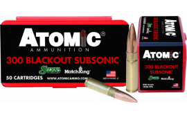 Atomic 00465 Subsonic 300 AAC Blackout/Whisper (7.62X35mm) 220 GR HPB Tail - 50rd Box