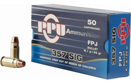 PPU PPH357S Handgun 357 Sig 125 GR Flat Point Jacketed - 50rd Box