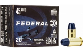 Federal S45SJT2 Syntech Defense 45 ACP 205 gr Segmented Jacketed Hollow Point (SJHP) - 20rd Box