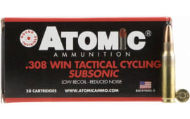 Atomic 00472 Tactical Cycling Subsonic 308 Winchester/7.62 NATO 260 GR Soft Point Round Nose - 50rd Box