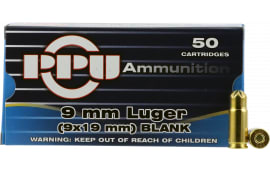 PPU PPB9L Blank 9mm Luger - 50rd Box