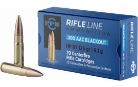 PPU PP300BH Standard Rifle 300 AAC Blackout/Whisper (7.62x35mm) 125 GR Hollow Point Boat Tail - 20rd Box