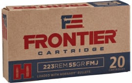 Frontier Cartridge FR100 Frontier .223/5.56 NATO 55 GR Full Metal Jacket, Brass, Boxer, Reloadable - 20 Rounds / Box - 500 Round Case