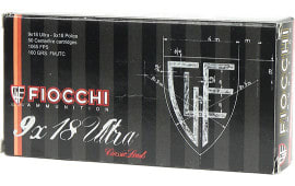 Fiocchi 9X18 Specialty 9x18mm Ultra 100 GR Metal Case (FMJ) - 50rd Box