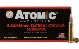 Atomic 00408 Tactical Cycling Subsonic 5.56 NATO 112 GR Soft Point Round Nose - 50rd Box
