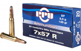PPU PP303S1 Metric Rifle 7x57R 139 GR Soft Point - 20rd Box