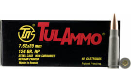 Tulammo UL076209 Centerfire Rifle 7.62x39mm 124 GR FMJ - 1000 Round Case