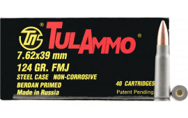 Tulammo UL076211 Centerfire Rifle 7.62x39mm 124 GR Hollow Point - 40rd Box