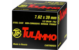 Tulammo -  7.62x39 Ammunition - 122 GR, FMJ, Lead Core, Non-Corrosive - 1000 Round Case -  Russian Tula Ammunition