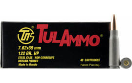 Tulammo UL076212 Centerfire Rifle 7.62x39mm 122 GR HP - 40rd Box