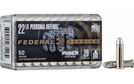 Federal PD22L1 Premium Personal Defense 22 LR 29 gr Punch Flat Nose - 50rd Box