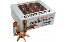 G2 Research Civic Duty 40 Smith & Wesson (S&W) 122 GR Copper Expansion Projectile - 20rd Box