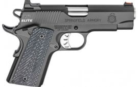 Springfield Armory PI9137E 1911 9mm Caliber Pistol - Range Officer Elite Champion Single 4" 9+1 Black G10 Grip Black