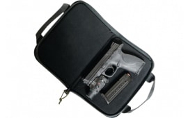 GPS Bags GPS1485PCMF Memory Foam  Large Size with Lockable Zippers, Mag Storage Pockets & Black Finish Holds 1 Handgun