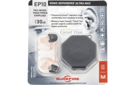 SureFire EP10MPR EP10 Sonic Defenders Ultra Max Medium 30 dB Full Block Clear Polymer Buds for Adults 1 Pair