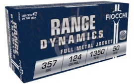 Fiocchi 357SIGAP Pistol Shooting Dynamics 357 Sig 124 GR FMJ - 50rd Box