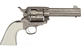 Cimarron MELDRUM Meldrum .45LC PW FS 4.75" Engraved NICKEL/IVORY Revolver