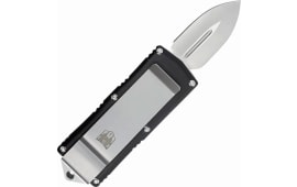 CobraTec Knives BLKOTFMC Money Clip  1.75" OTF Plain D2 Steel Blade/Black Aluminum Handle Includes Pocket Clip
