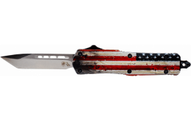 Temp SWUS232 Small Wood US Flag Tanto 440C Silver