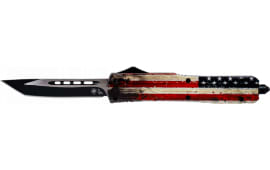 Temp MWUS231 Slim Wood US Flag Tanto 440C Black